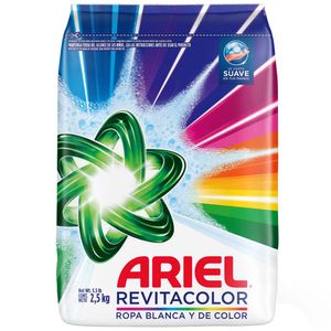 Detergente en Polvo ARIEL Revitacolor para Ropa de Color Bolsa 2.5Kg