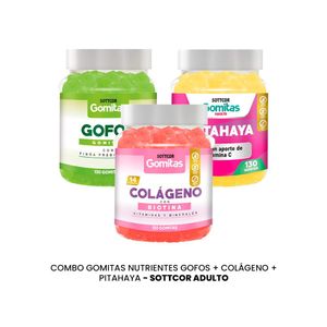 Mega Combo Gomitas Gofos + Colágeno + Pitahaya Sottcor Adultos