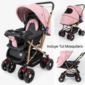 COCHE CUNA PARA BEBE DORADO GOLD PALO ROSA