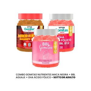 Pack De Gomitas Maca Negra + Bbl + Dha Sottcor Adultos