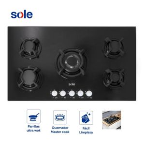 Cocina Empotrable Sole de 5 Hornillas 86 cm SOLCO033