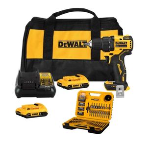 Taladro Atornillador 1/2" 20V XR 2 Bat + Set de Atornilladores 100 Pz Dewalt DCD708D2-K10
