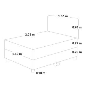 Dormitorio PARAISO Medallón Acero Queen + 2 Almohadas + Protector