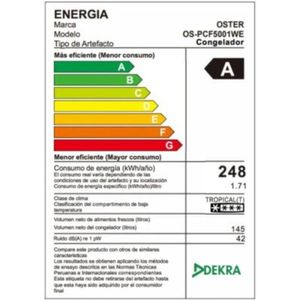 Congeladora Oster 135L OS PCF5001WE