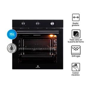Horno Indurama de 75L Empotrable Negro HEI 75NGP