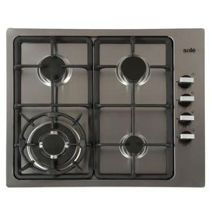 Cocina Empotrable A Gas, 4 Hornillas, Acero Inoxidable, 58Cm Sole