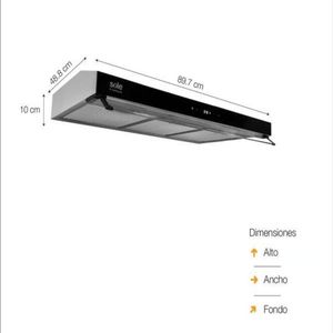 Campana Extractora S-Collection Slim 90cm Negro Sole TURE94CO