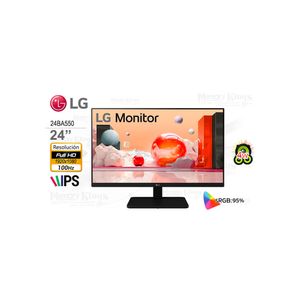 Monitor Lg 24Ba550 De 24" Ips Fhd, 100Hz, Con Soporte Pivote Y Parlante Integrado