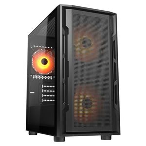 Caja Mini Uniface Rgb Negra - Tamaño Compacto Y Diseño Iluminado Para Pc Gaming