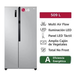 Refrigeradora LG Side by Side 509LT Multiple Flujo de Aire PLATEADO LS51BPP