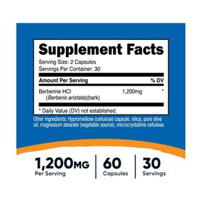 Berberine Berberina Importada 1200 mg