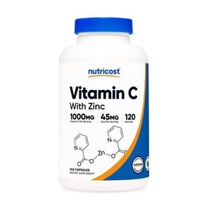 Vitamina C Nutricost 1000Mg + Zinc 240 Cápsulas