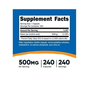 Niacin Niacina Vitamina B3 240 capsulas