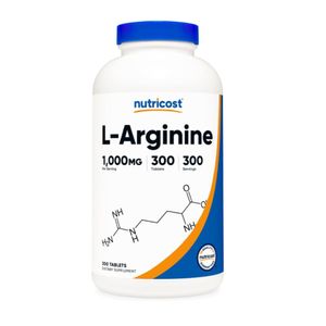 Nutricost L-Arginina 1000 mg, tabletas de aminoácidos (300 tabletas)