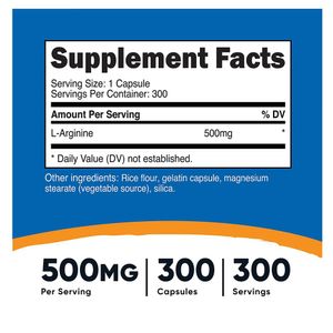 Nutricost L-Arginina 1000 mg, tabletas de aminoácidos (300 tabletas)