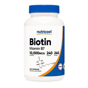 Biotina 10,000 Mcg Crecimiento De Uñas Cabello 240 capsulas
