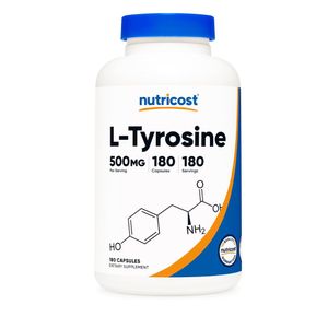 L-Tirosina Nutricost 180 Cápsulas 500Mg Natural