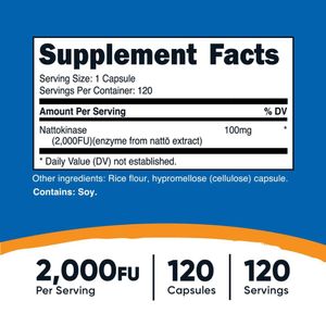 Nutricost, Natokinasa 2,000 FU 120 Capsulas Nattokinase