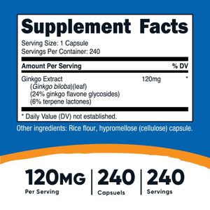 Nutricost Ginkgo Biloba 240 Capsulas ginko