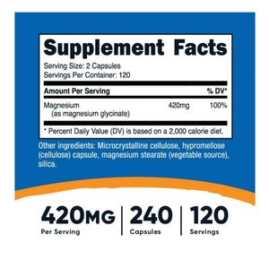 Suplemento Nutricost Glucosamina 240 Cápsulas Natural