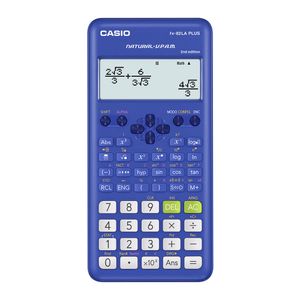 Calculadora científica Casio FX82LA Plus 2, 12 dígitos, 252 funciones, pantalla natural, a pilas, azul
