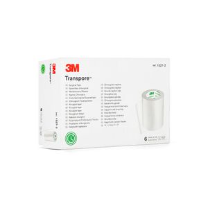 Esparadrapo de Plástico de 5 CM X 9.1 M 3M TRANSPORE 1527-2 CAJA 6 UND