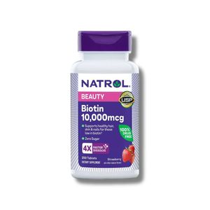 Biotin Natrol Beauty 10000 Mcg Sabor Fresa 250 Tabletas