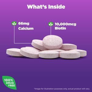 Biotin Natrol Beauty 10000 Mcg Sabor Fresa 250 Tabletas