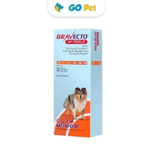 Antiparasitario Bravecto 1M Triple 100 Mg x 3 Tab 5 a 10 Kg Protección Interna y Externa