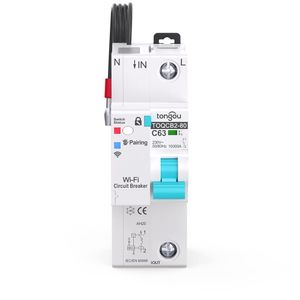 Interruptor WIFI Inteligente Automático Tuya con Medidor de Energía Prendido y Apagado con Wi-Fi