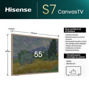 Televisor Hisense CANVAS 55" 55S7N QLED UHD 4K