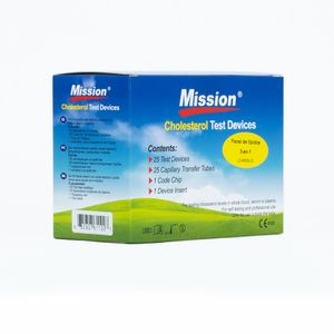 Tira Reactiva para Colesterol y Triglicéridos MISSION CAJA 25 UND