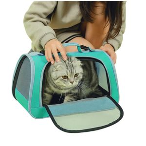 Bolso Transportador para Mascotas Gatos VerdeAgua