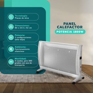Estufa Panel MICA KENDAL Potencia 1800w Cobertura 18m2 Instalación Piso/Muro