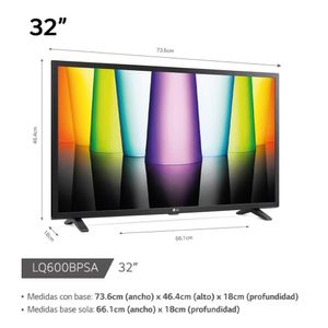 TELEVISOR LG 32 SMART TV WEBOS HUB HD LED 32LQ600BPSA + RACK FIJO