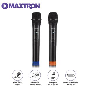Micrófono Dual Maxtron MX7258 Crooner Compatible Equipos de Sonido Plug 6.35 mm