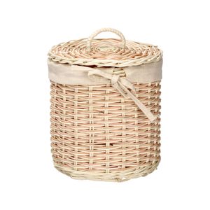 Canasto de Ratán Porta Rollos con Forro Ø16 x 16 cm