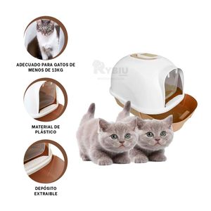 Arenero mas Pala Funcional para Gatos en Cafe Y+Stickers