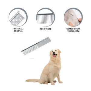 Peine Desprende Pelos para Mascota en Plateado