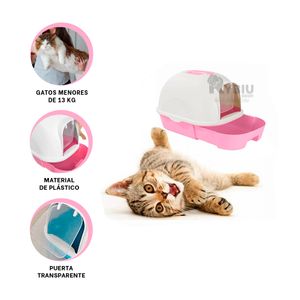 Arenero para Gato Resistente Incluye Bandeja de Color Fucsia