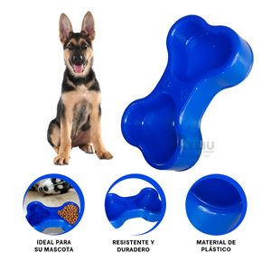 Plato Resistente para Pet Doble Azul Y+Papel de Regalo