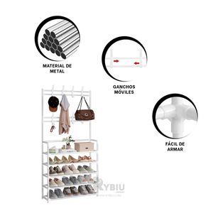 Zapatera Organizadora de 5 Niveles en Color Blanco