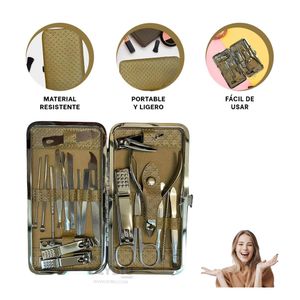 Pack Compacto de Unas Dorado Y+Banderitas Adhesivas