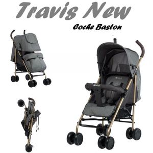 Coche De Paseo Baston Reclinable Travis Para Bebes- Plomo