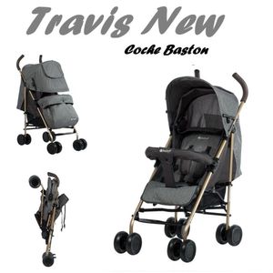 Coche De Paseo Baston Reclinable Travis Para Bebes - Plomo