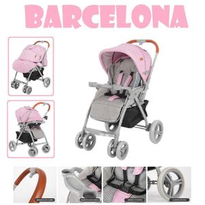 Coche Cuna Barcelona Mango Reversible-Rosa