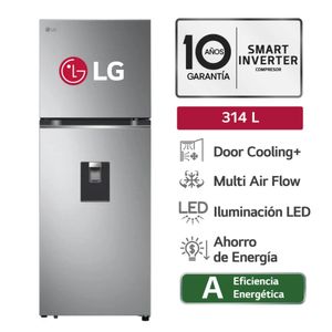 Refrigeradora LG Top Freezer 314L con Door Cooling - GT31WPP Plateado