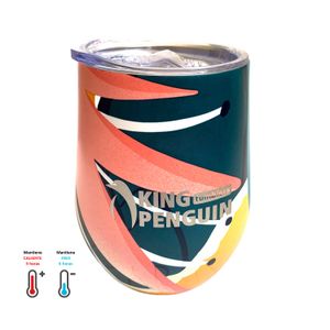 Vaso Térmico de Acero Inoxidable King Penguin 355ml con Tapa Antiderrame modelo Flying Penguin