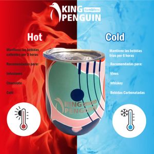 Vaso Térmico de Acero Inoxidable 355ml King Penguin con Tapa Antiderrame modelo Artist Penguin