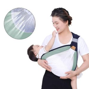 Canguro Fular Porta Bebe Diseño Vientre Mamá - Verde con malla blanca